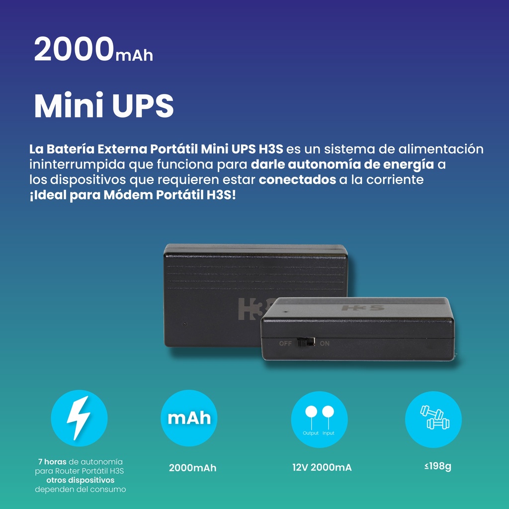 Batería Externa Portátil Mini UPS
